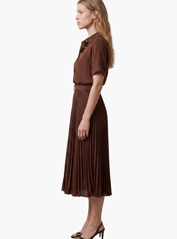 VERO MODA Pleated Midi Shirt Dress