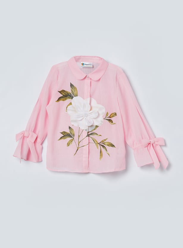 PEPPERMINT Girls Floral Printed Top with Camisole