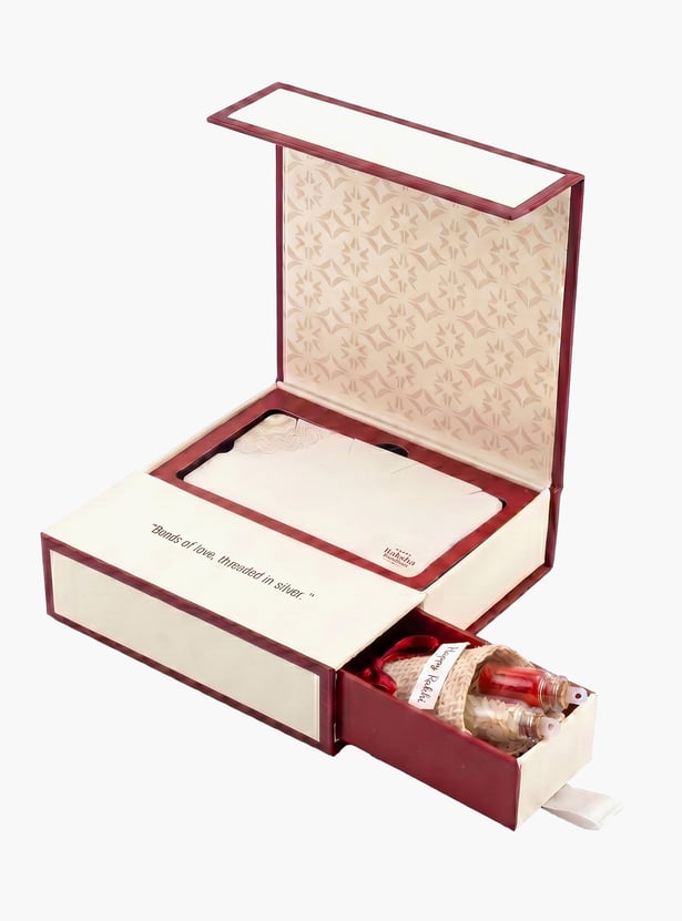 GIVA Floral Motif Silver Rakhi