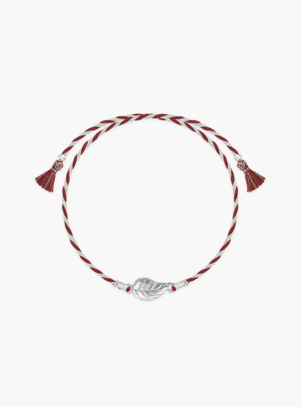 GIVA Sterling Silver Leaf Motif Rakhi