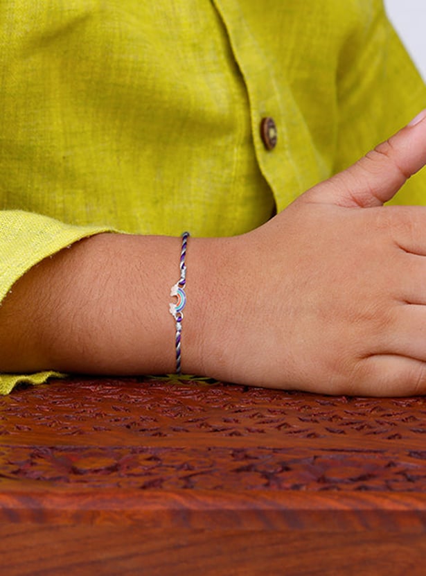 GIVA Patterned Rakhi in 925 Sterling Silver