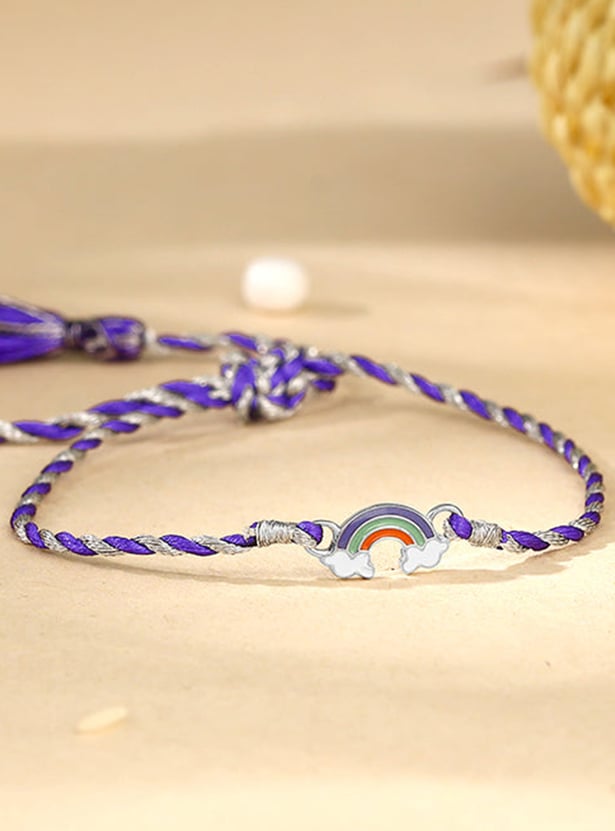 GIVA Patterned Rakhi in 925 Sterling Silver