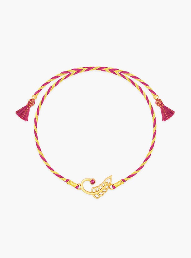 GIVA Golden New Leaf Rakhi