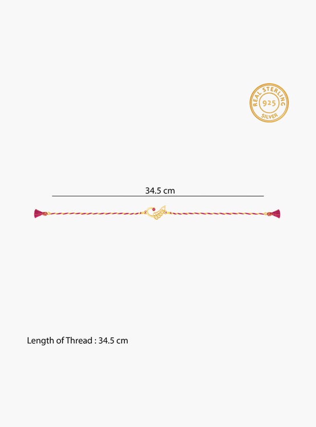 GIVA Golden New Leaf Rakhi
