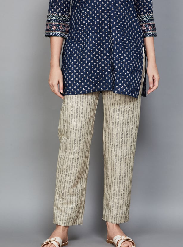 SPAN Striped Straight Pants