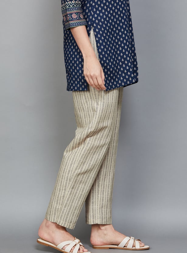 SPAN Striped Straight Pants