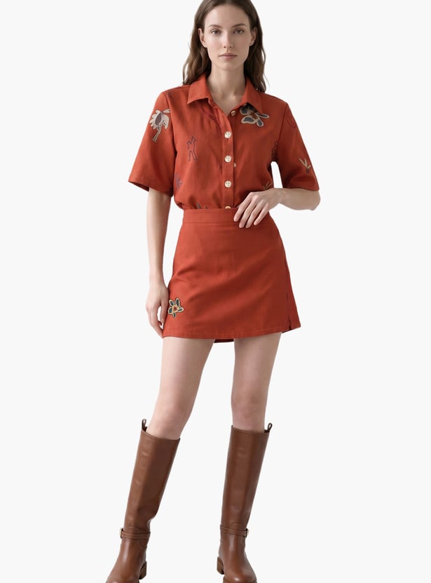 VERO MODA Embroidered Wrap Skort