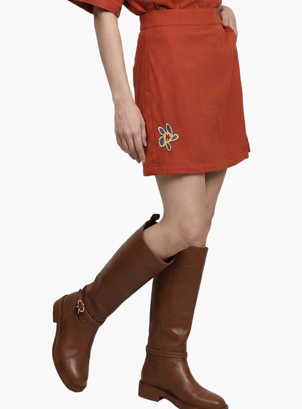 VERO MODA Embroidered Wrap Skort