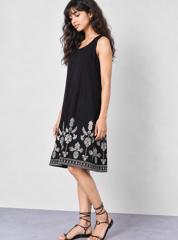COLOUR ME Ethnic Motif Print A-line Dress