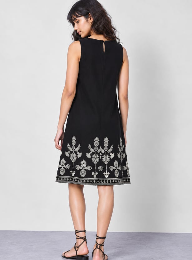 COLOUR ME Ethnic Motif Print A-line Dress