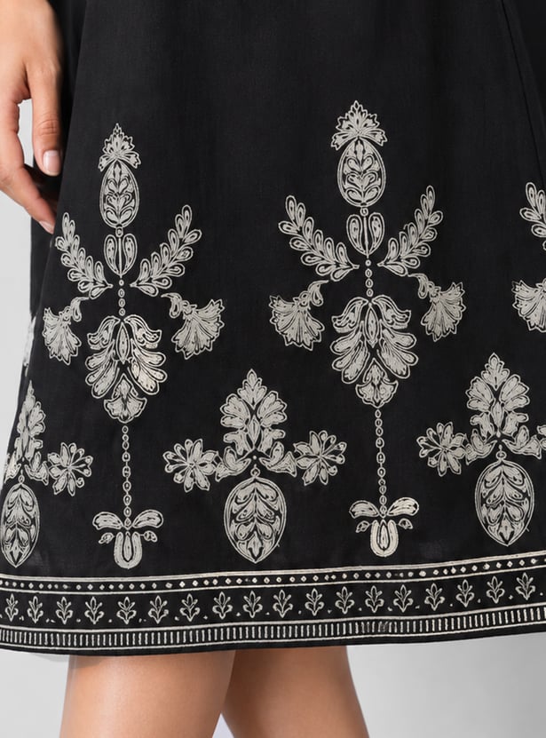 COLOUR ME Ethnic Motif Print A-line Dress