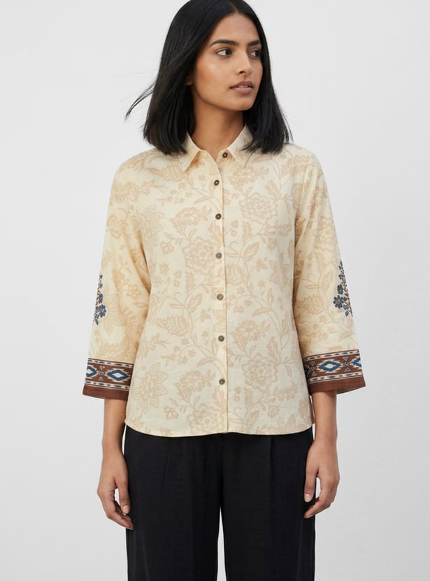 COLOUR ME Floral Print Shirt Style Top