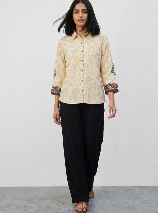 COLOUR ME Floral Print Shirt Style Top