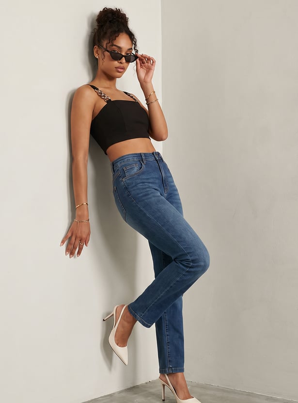 KRAUS Solid Straight Fit Jeans
