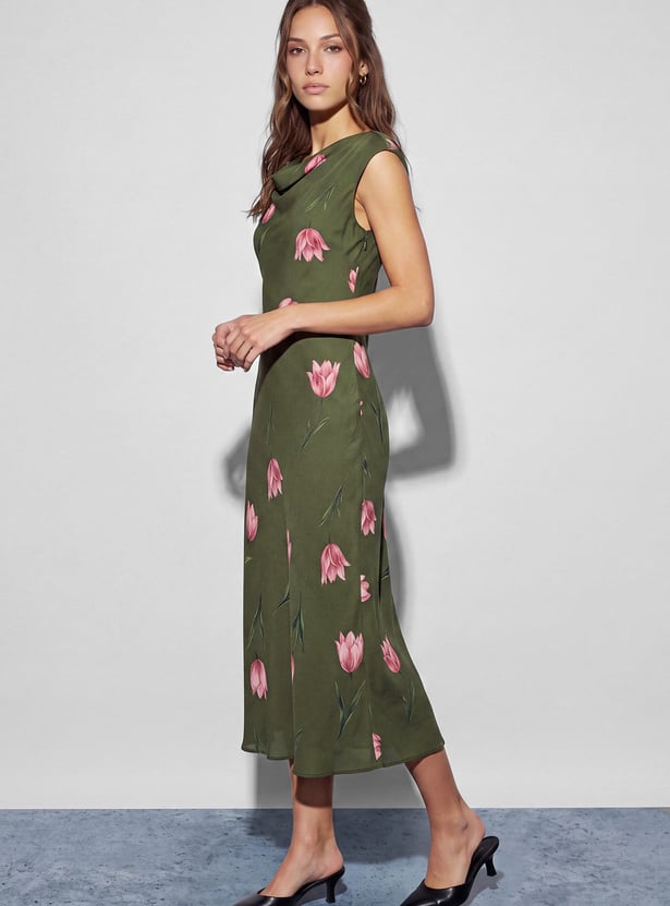 CODE Floral Print Midi Dress