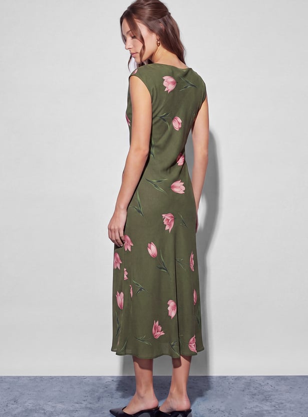 CODE Floral Print Midi Dress