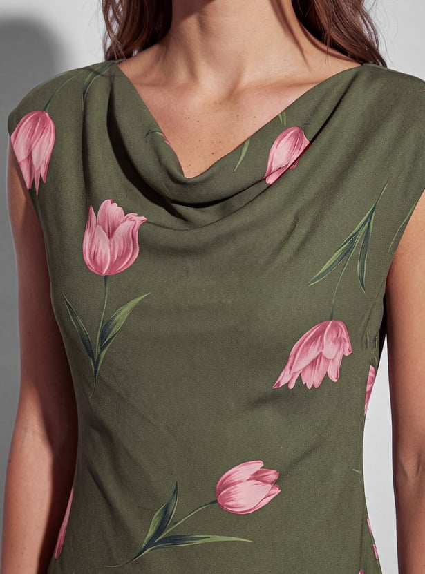 CODE Floral Print Midi Dress
