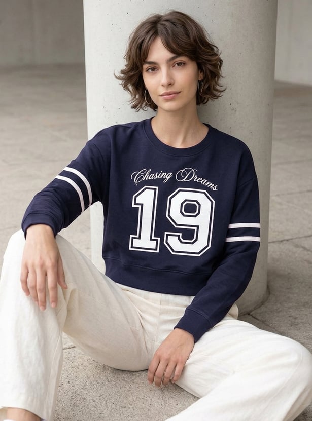 KAPPA Varsity Print Drop-Shoulder Sweatshirt