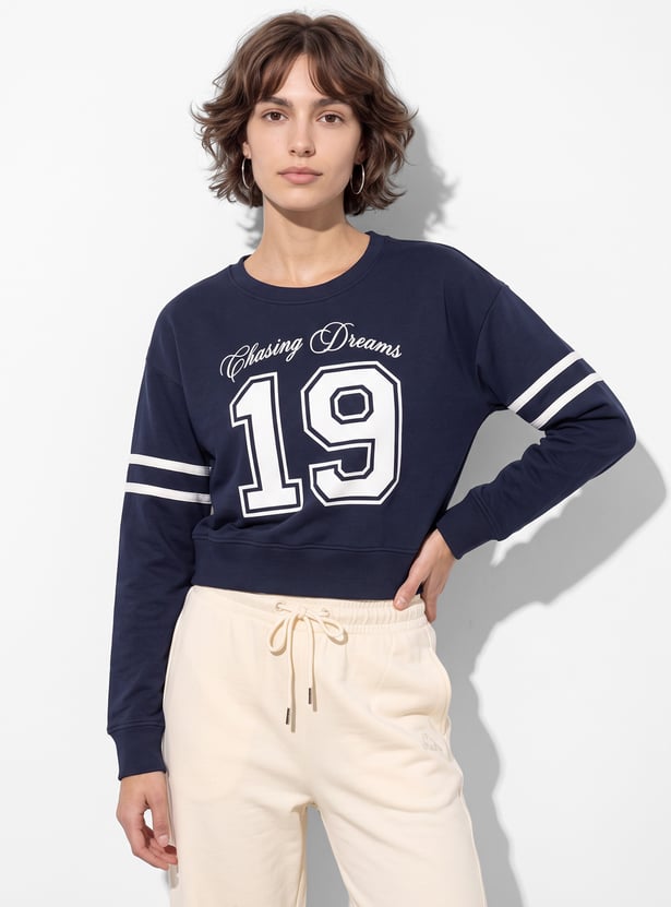 KAPPA Varsity Print Drop-Shoulder Sweatshirt