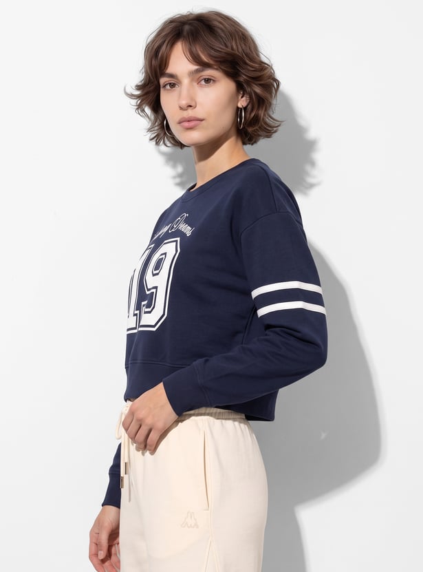 KAPPA Varsity Print Drop-Shoulder Sweatshirt