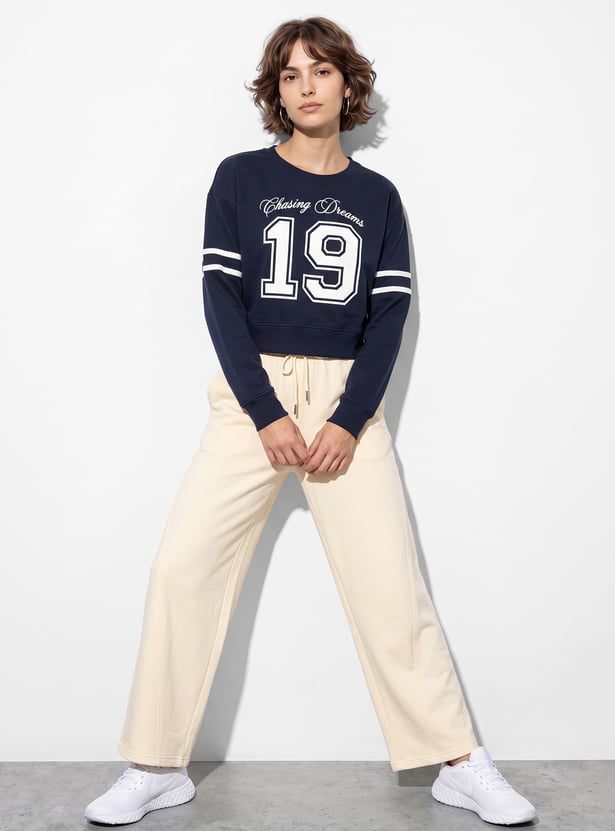 KAPPA Varsity Print Drop-Shoulder Sweatshirt