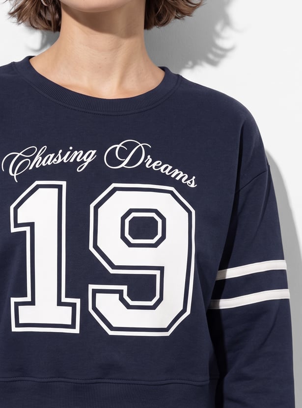 KAPPA Varsity Print Drop-Shoulder Sweatshirt