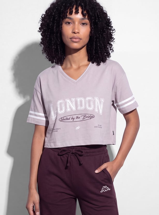 KAPPA Printed Boxy Fit Crop T-shirt