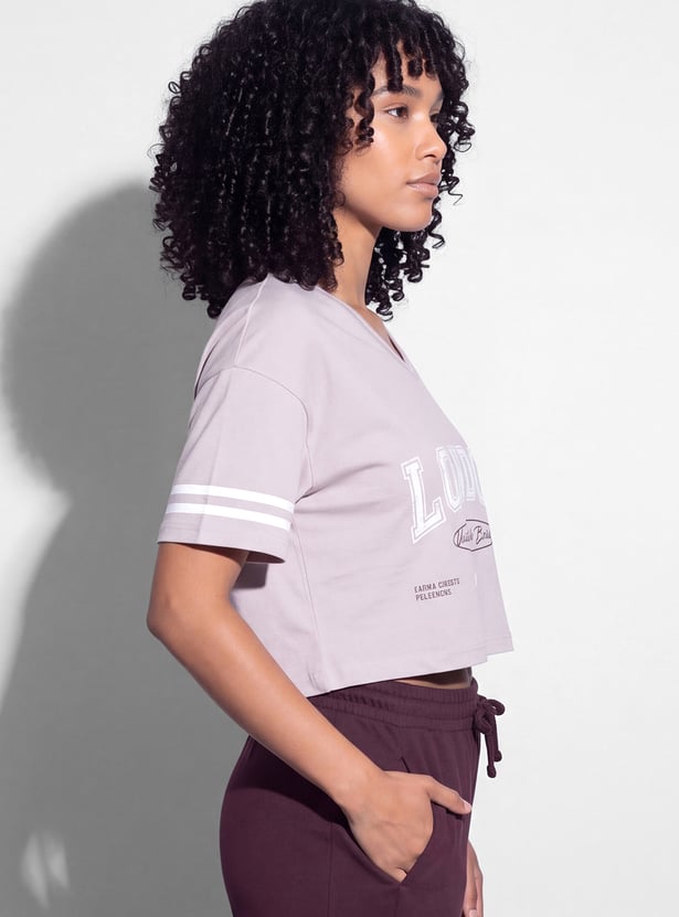KAPPA Printed Boxy Fit Crop T-shirt