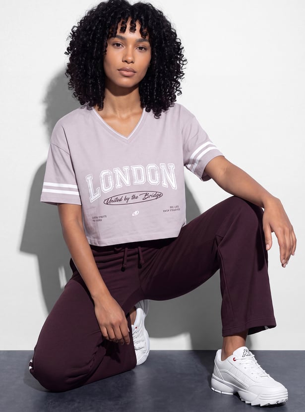 KAPPA Printed Boxy Fit Crop T-shirt
