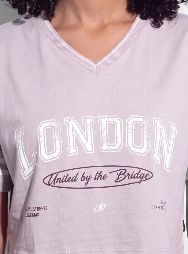 KAPPA Printed Boxy Fit Crop T-shirt