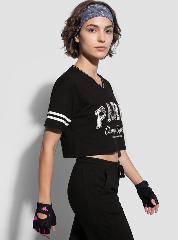 KAPPA Printed Boxy Fit Crop T-shirt