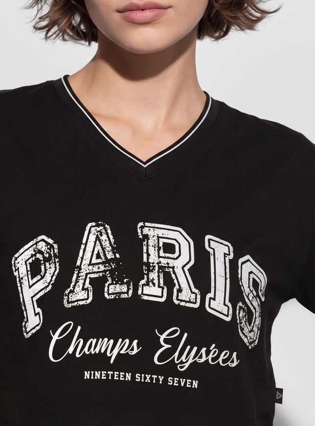 KAPPA Printed Boxy Fit Crop T-shirt