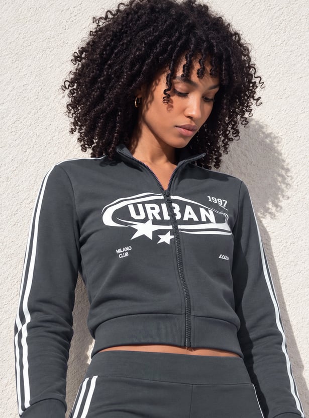 KAPPA Printed Crop Bomber Jacket