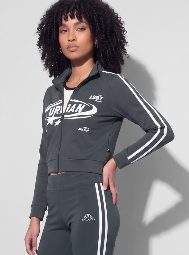KAPPA Printed Crop Bomber Jacket