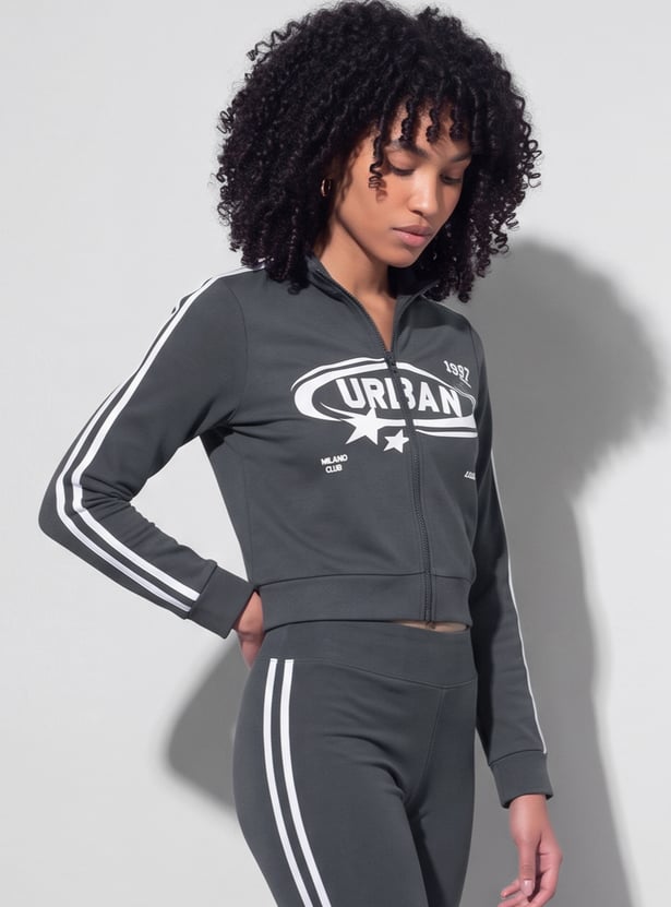 KAPPA Printed Crop Bomber Jacket