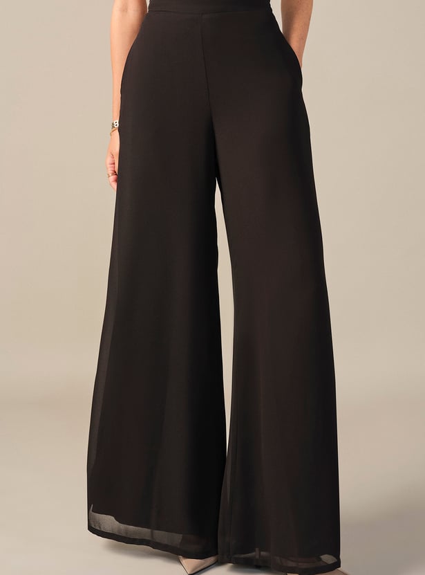 AND Solid Wide Leg Trousers