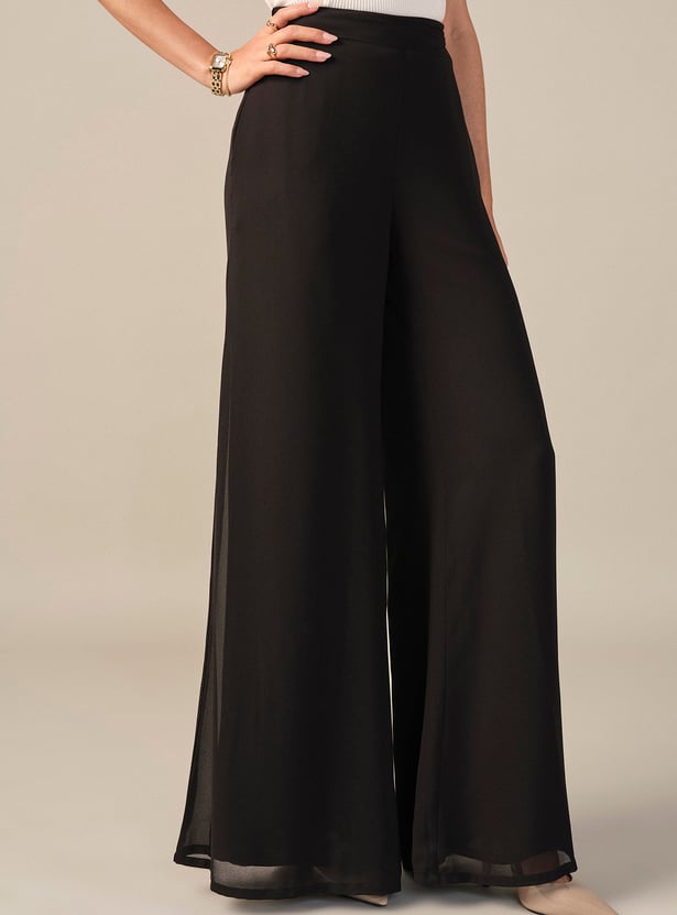 AND Solid Wide Leg Trousers