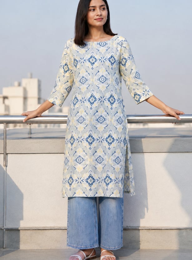 MELANGE Ethnic Motif Straight Kurta