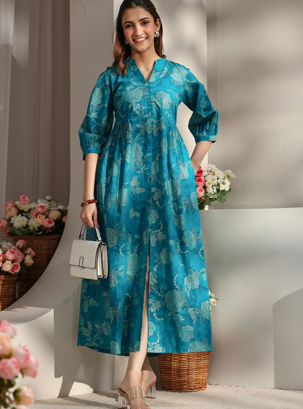 LIBAS Floral Print A-line Maxi Dress