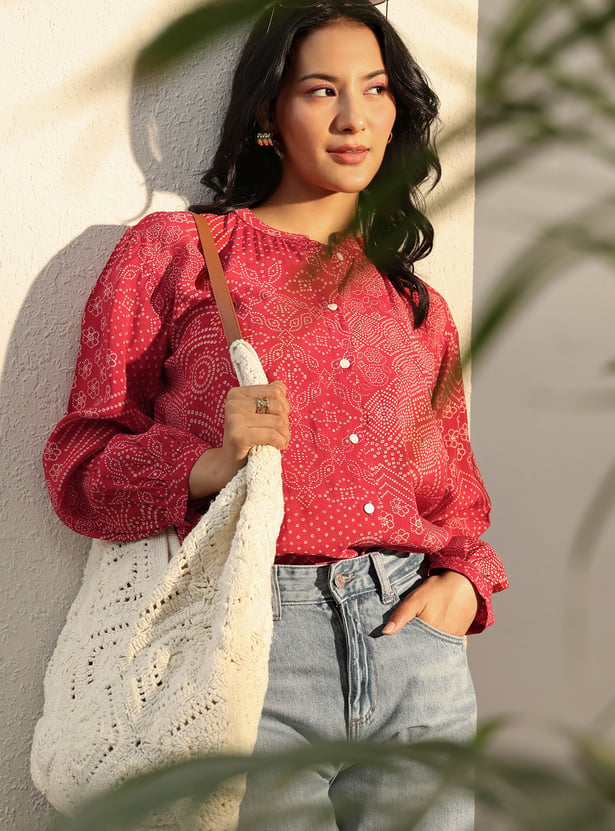 LIBAS Bandhani Print Top