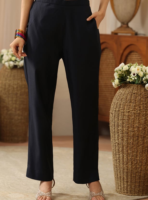 LIBAS Solid Straight Pants
