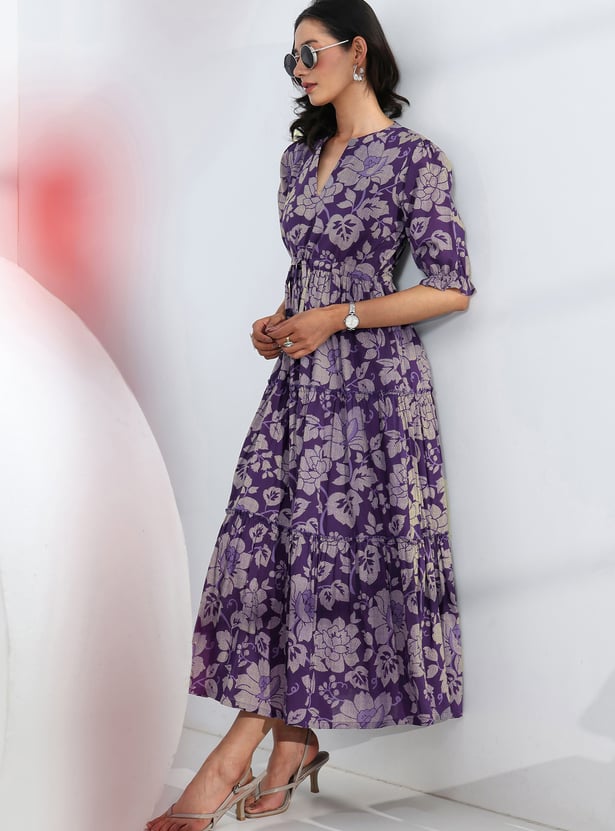 LIBAS Floral Print Tiered Dress