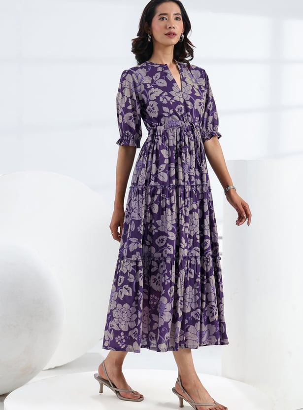 LIBAS Floral Print Tiered Dress