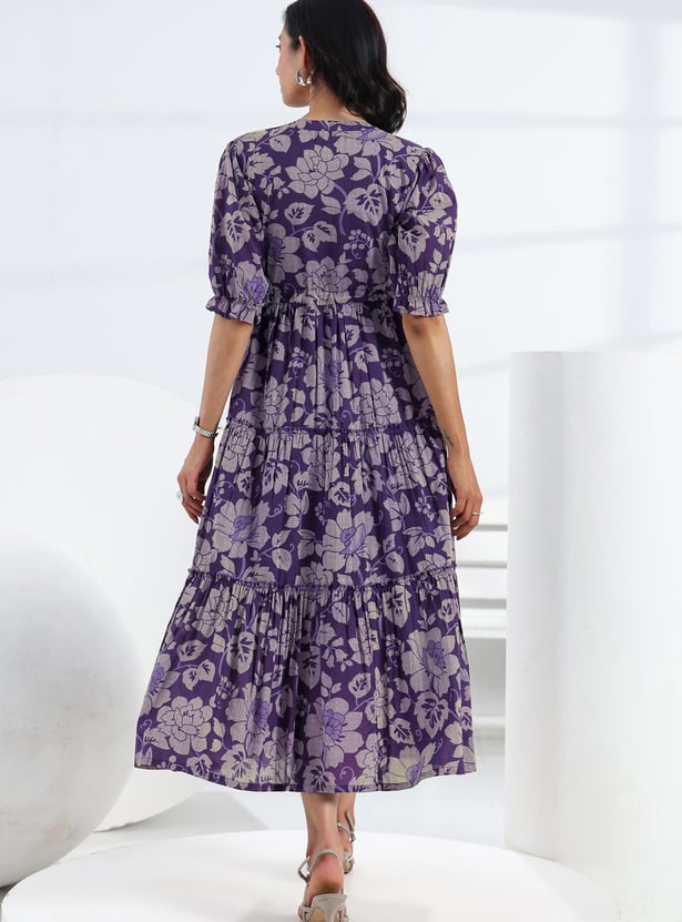 LIBAS Floral Print Tiered Dress