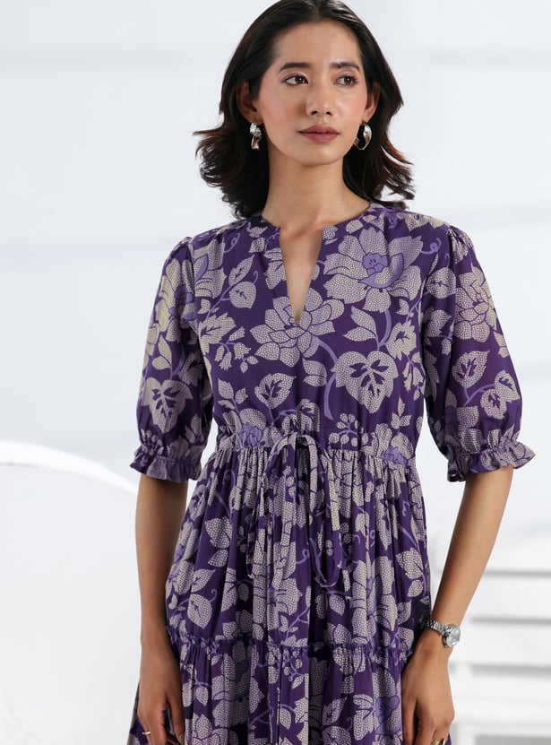 LIBAS Floral Print Tiered Dress