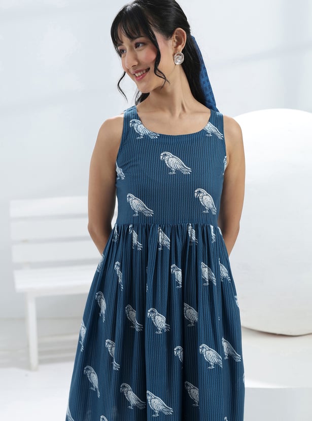 LIBAS Bird Motif Maxi Dress