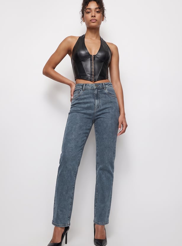 KRAUS Washed Straight Fit Jeans