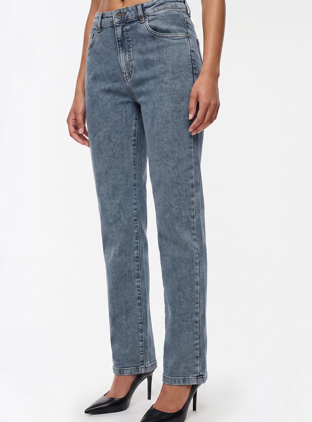 KRAUS Washed Straight Fit Jeans
