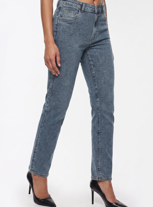 KRAUS Washed Straight Fit Jeans