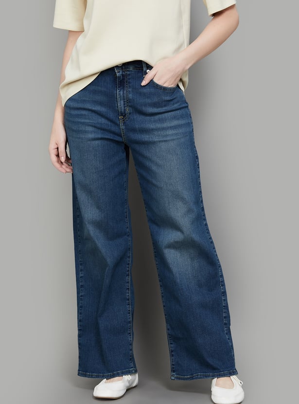 LEVI'S Dark Wash High Rise Wide Leg Jeans